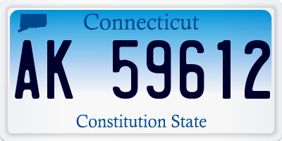 CT license plate AK59612