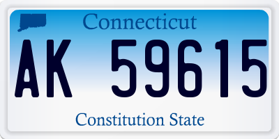 CT license plate AK59615