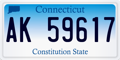 CT license plate AK59617
