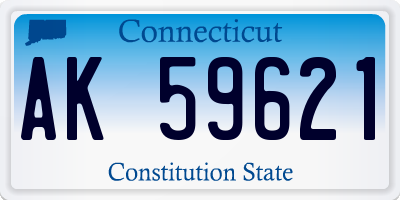 CT license plate AK59621