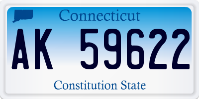 CT license plate AK59622