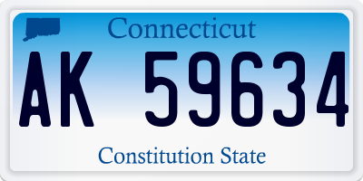 CT license plate AK59634