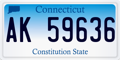 CT license plate AK59636