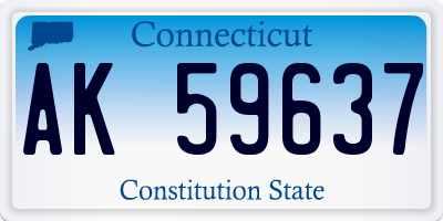 CT license plate AK59637