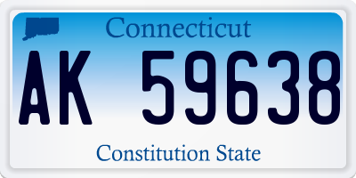 CT license plate AK59638