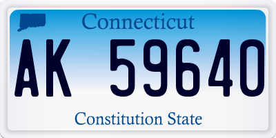 CT license plate AK59640