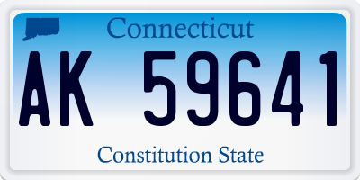 CT license plate AK59641