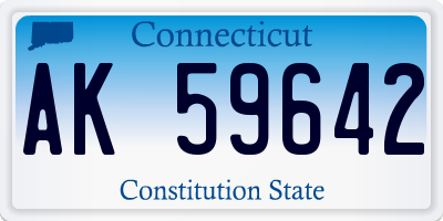 CT license plate AK59642