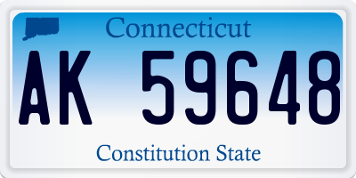 CT license plate AK59648