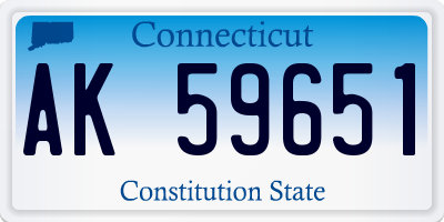 CT license plate AK59651