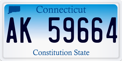 CT license plate AK59664