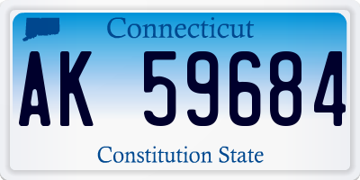 CT license plate AK59684