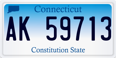 CT license plate AK59713