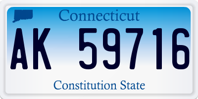 CT license plate AK59716