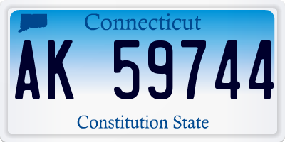 CT license plate AK59744