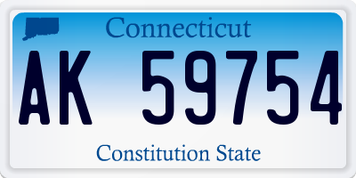 CT license plate AK59754