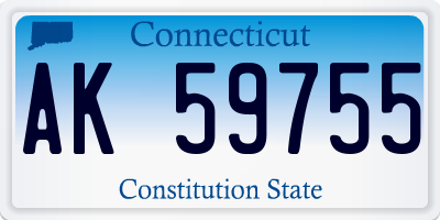 CT license plate AK59755