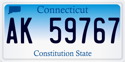 CT license plate AK59767
