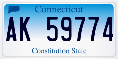 CT license plate AK59774