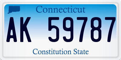 CT license plate AK59787