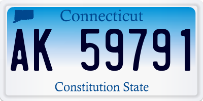 CT license plate AK59791