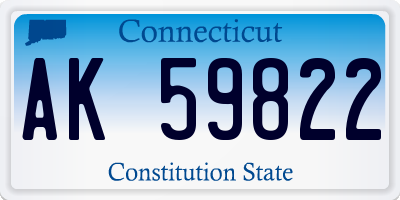 CT license plate AK59822
