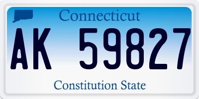CT license plate AK59827