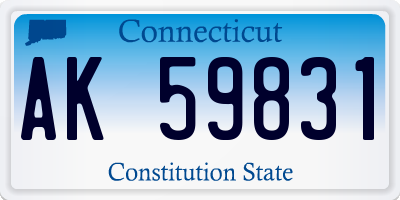 CT license plate AK59831