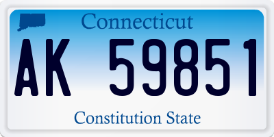 CT license plate AK59851