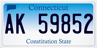 CT license plate AK59852