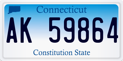 CT license plate AK59864