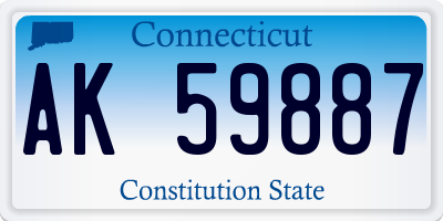 CT license plate AK59887