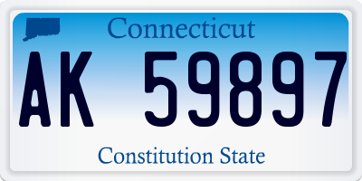 CT license plate AK59897
