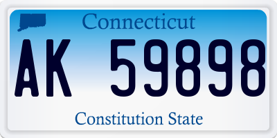 CT license plate AK59898