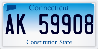 CT license plate AK59908