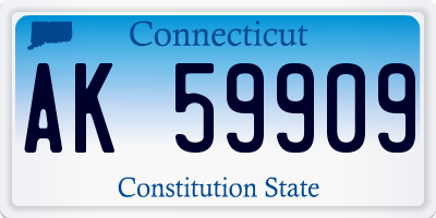 CT license plate AK59909