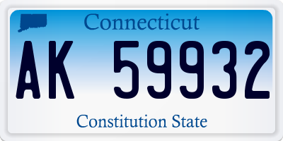 CT license plate AK59932