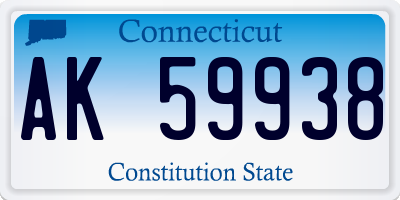 CT license plate AK59938