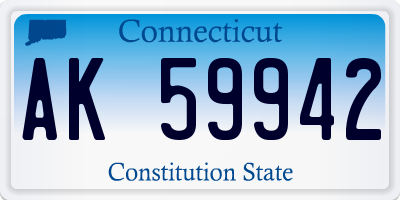 CT license plate AK59942