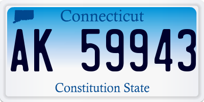 CT license plate AK59943