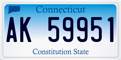 CT license plate AK59951