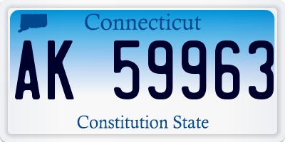 CT license plate AK59963