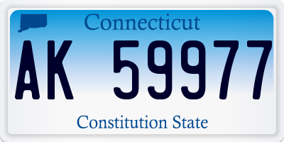 CT license plate AK59977