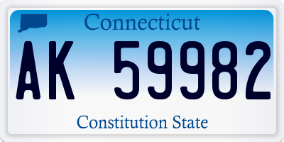 CT license plate AK59982