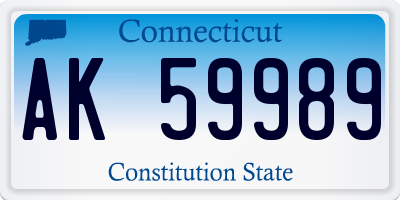 CT license plate AK59989