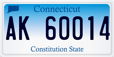 CT license plate AK60014