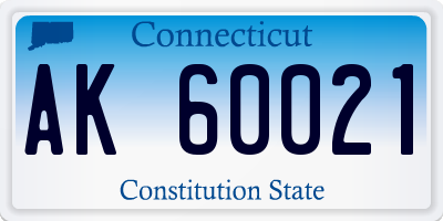 CT license plate AK60021