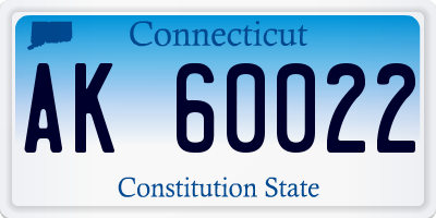 CT license plate AK60022