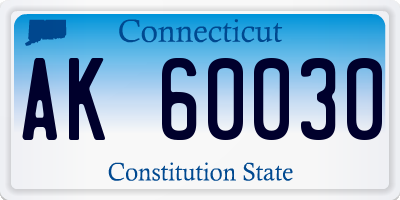 CT license plate AK60030