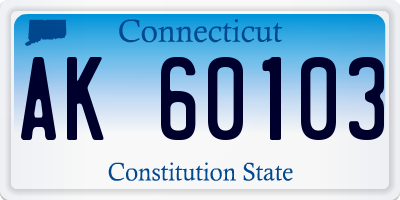 CT license plate AK60103